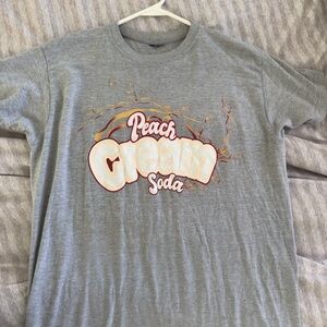 Men's Gray Graphic Tee - Peach Cream Soda Design